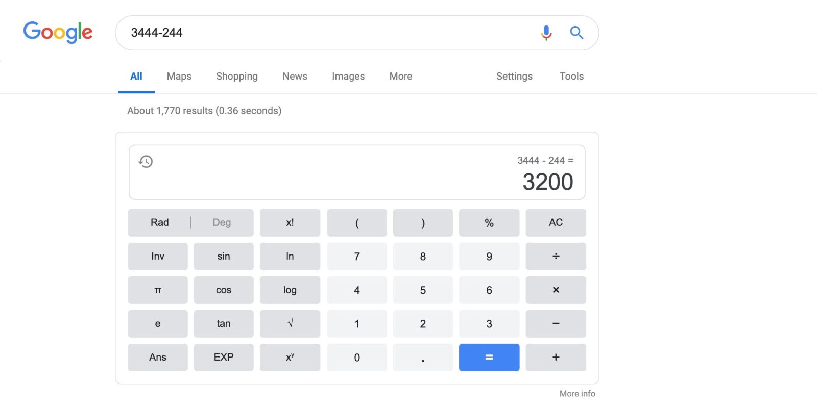 Google calculator Material Theme tweaks, history
