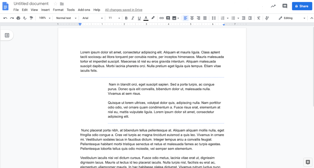 How To Make Sections On Google Docs