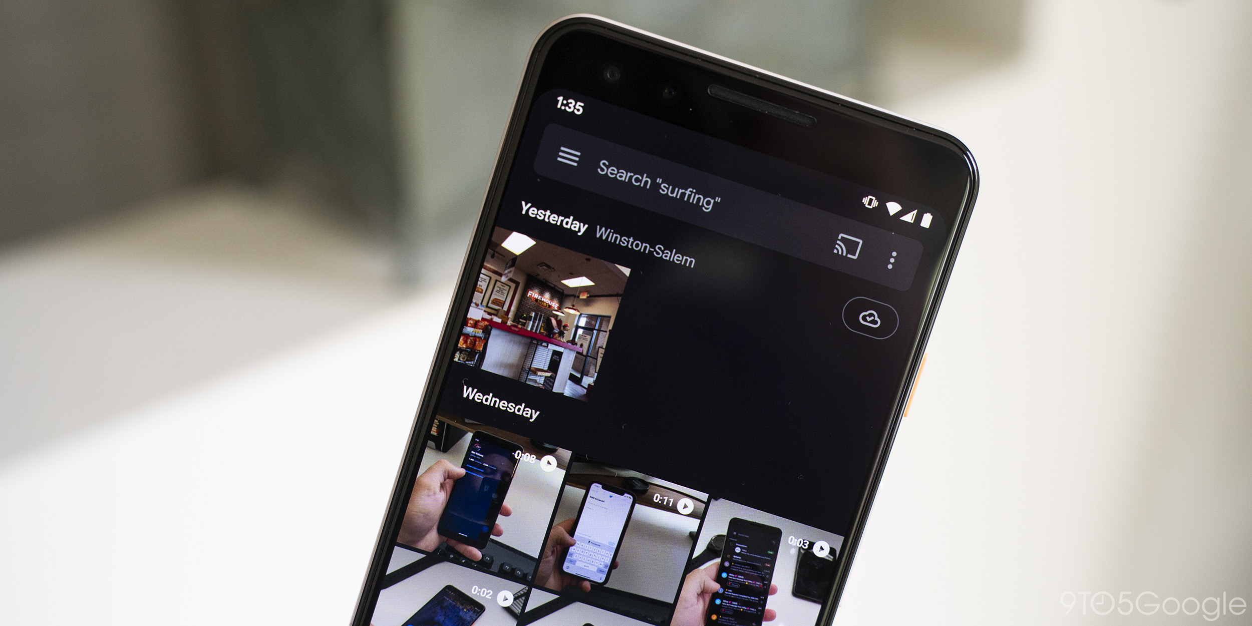 google photos for android with dark theme