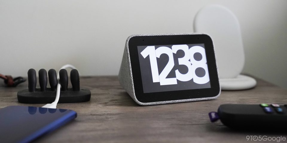 lenovo smart clock google assistant bedroom table