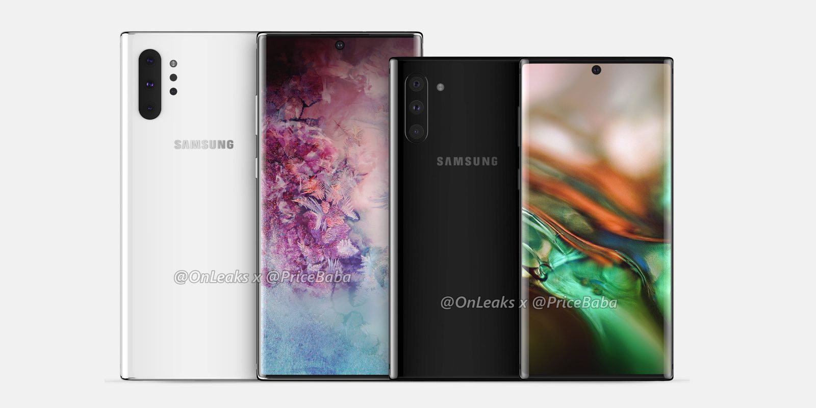Samsung Galaxy Note 10 and Note 10 Pro renders