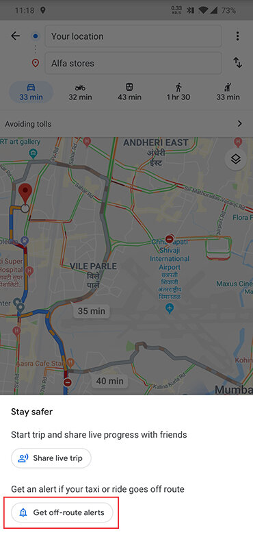 Google Maps Testing Off-route Taxi Alerts In India - 9to5google