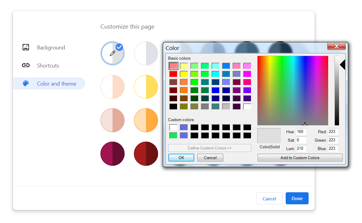 Google chrome цвета. Цвета гугл. Color Picker Chrome. Цвета гугл хром. Custom Theme.