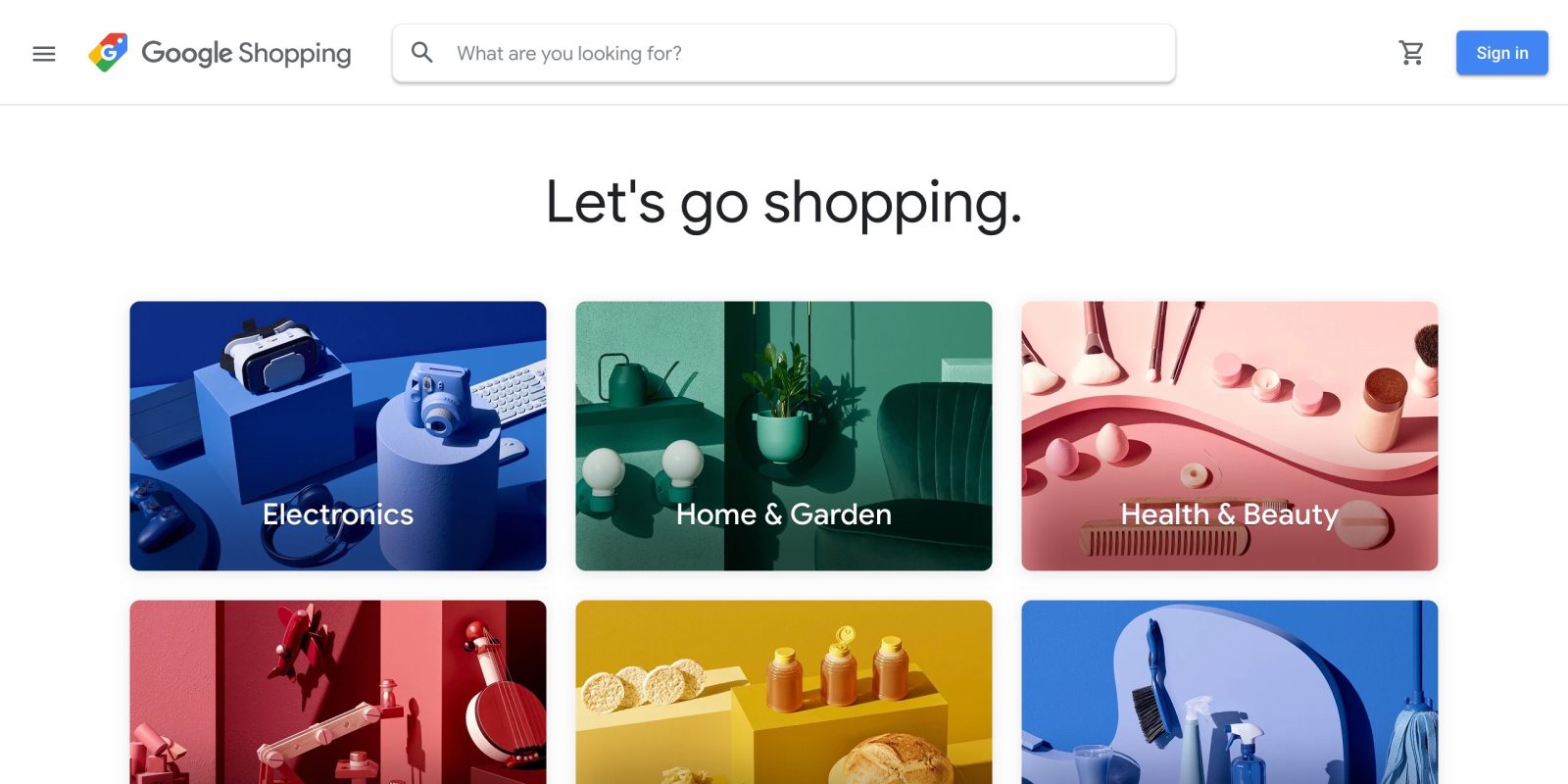 Google Shopping homepage live