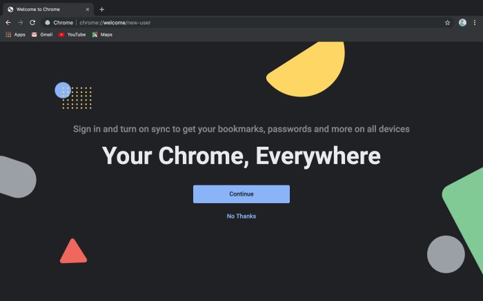 Chrome 77 beta: New welcome screen, preps customizing New Tab page ...