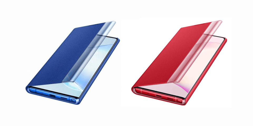 galaxy note 10 red blue colors