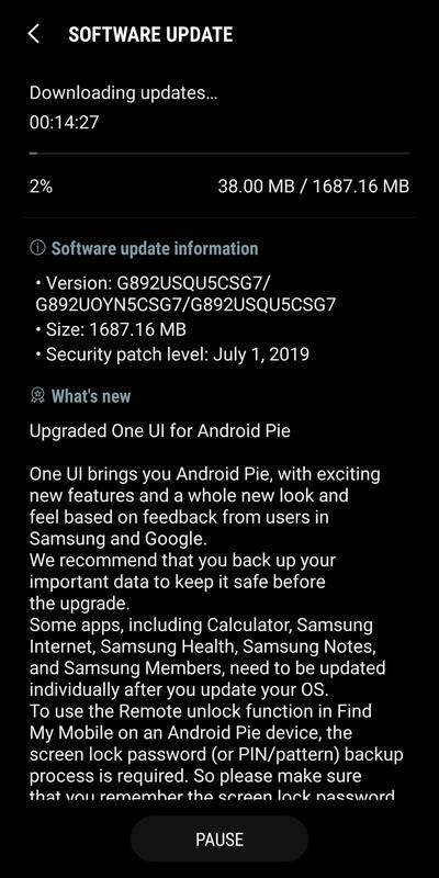 Android pie sales s8 active