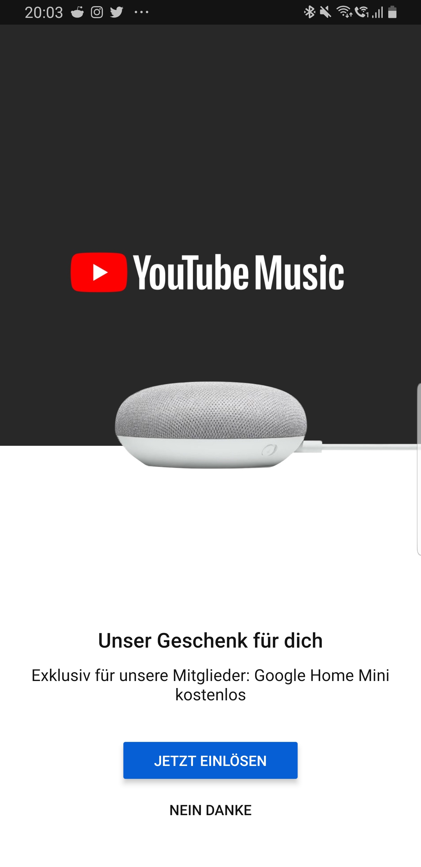 YouTube Music offering some subscribers 