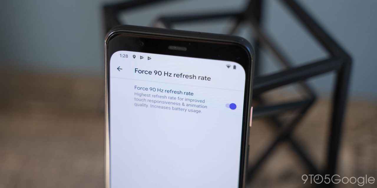 pixel 4 force 90hz display setting android 11
