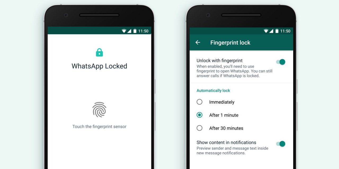 whatsapp fingerprint lock android