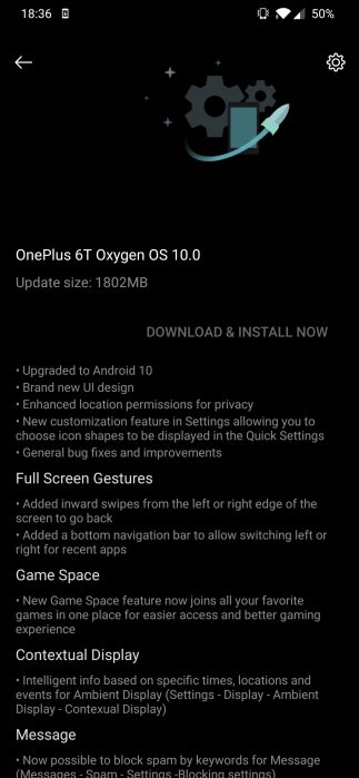 Android 10 OnePlus 6 and OnePlus 6T 