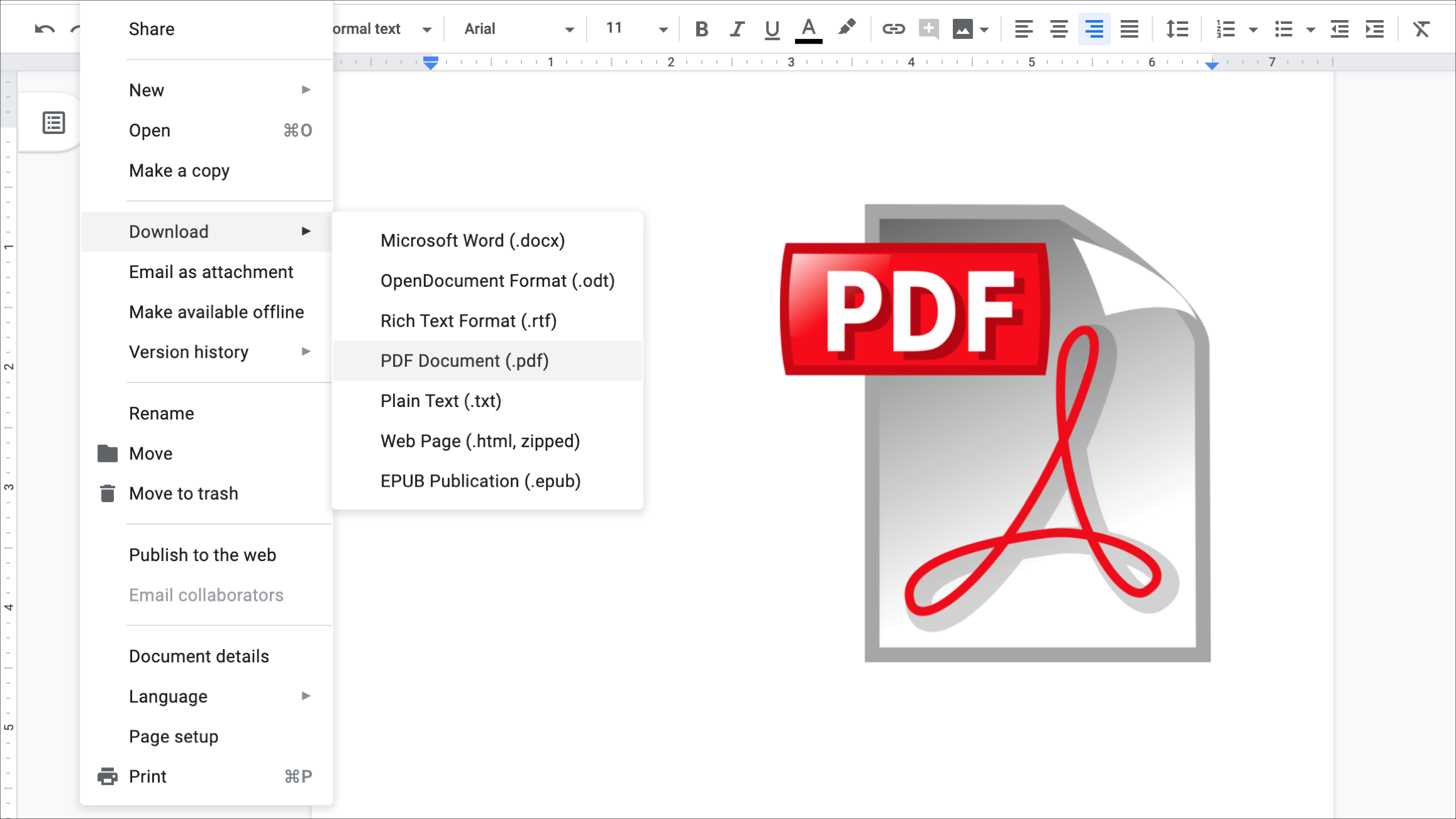 save google doc as pdf