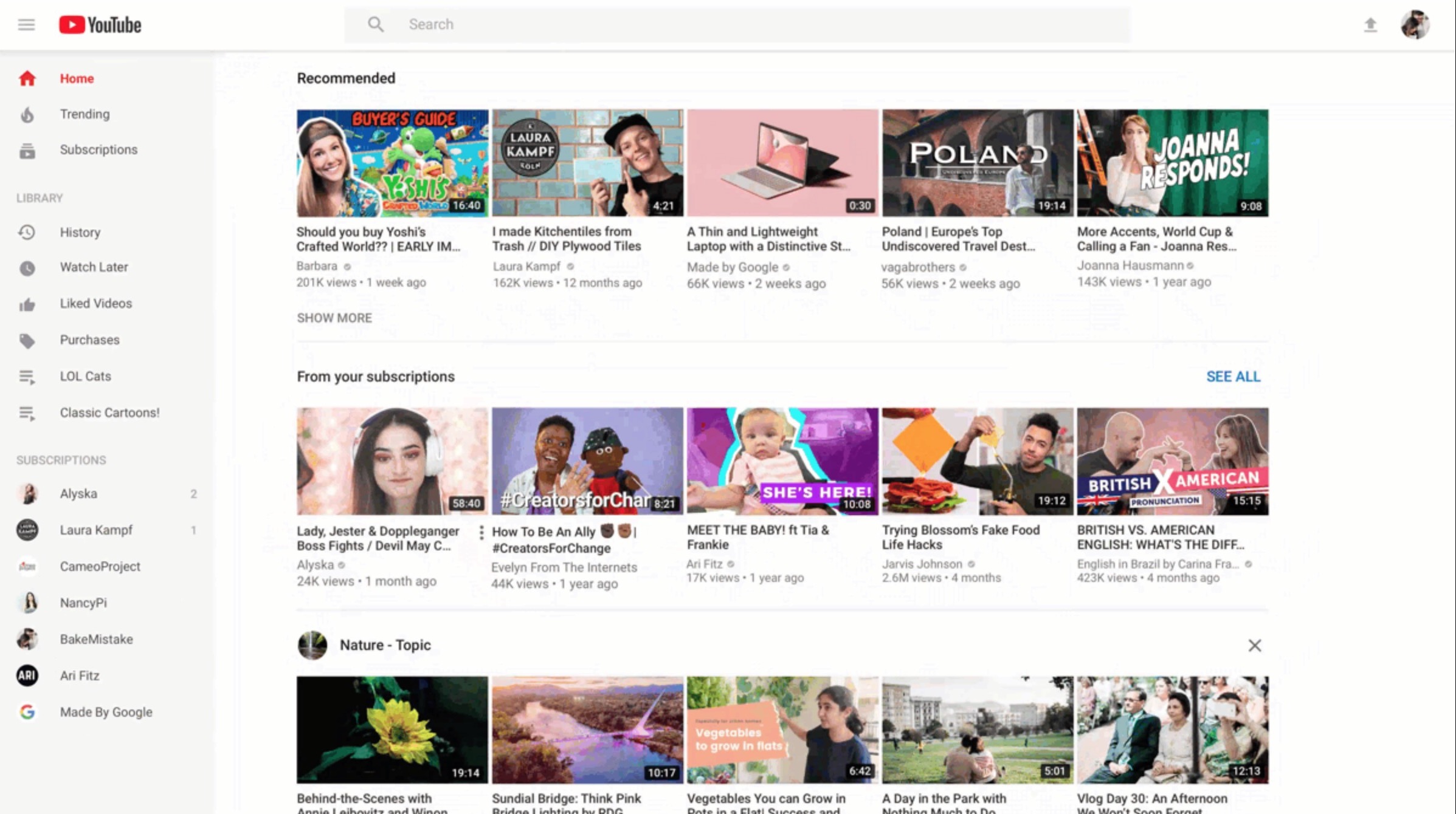 YouTube Unveils Homepage Redesign For Desktop Web Tablets 9to5Google   Youtube Homepage Old 