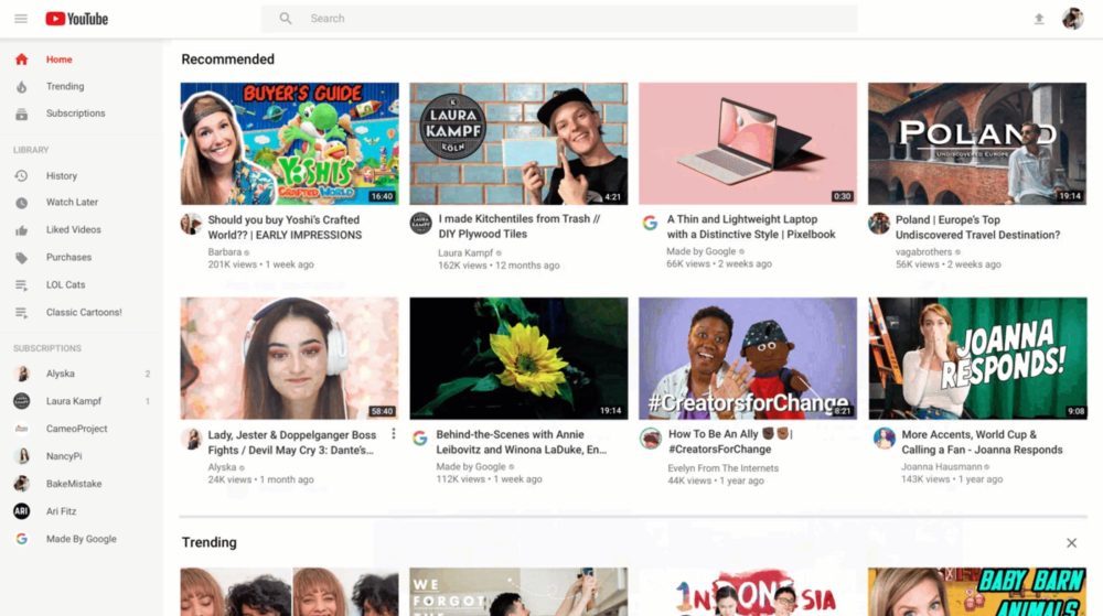 YouTube unveils homepage redesign for desktop web, tablets - 9to5Google