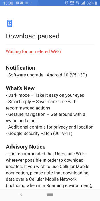 Nokia 9 PureView Android 10 update
