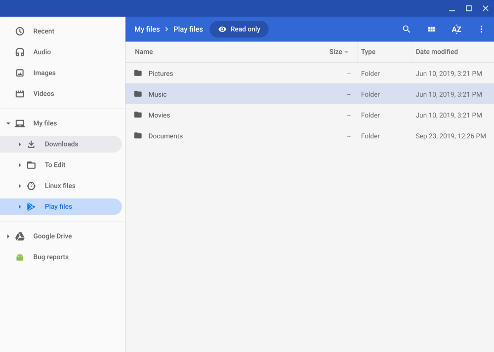 Chrome OS Files app redesign