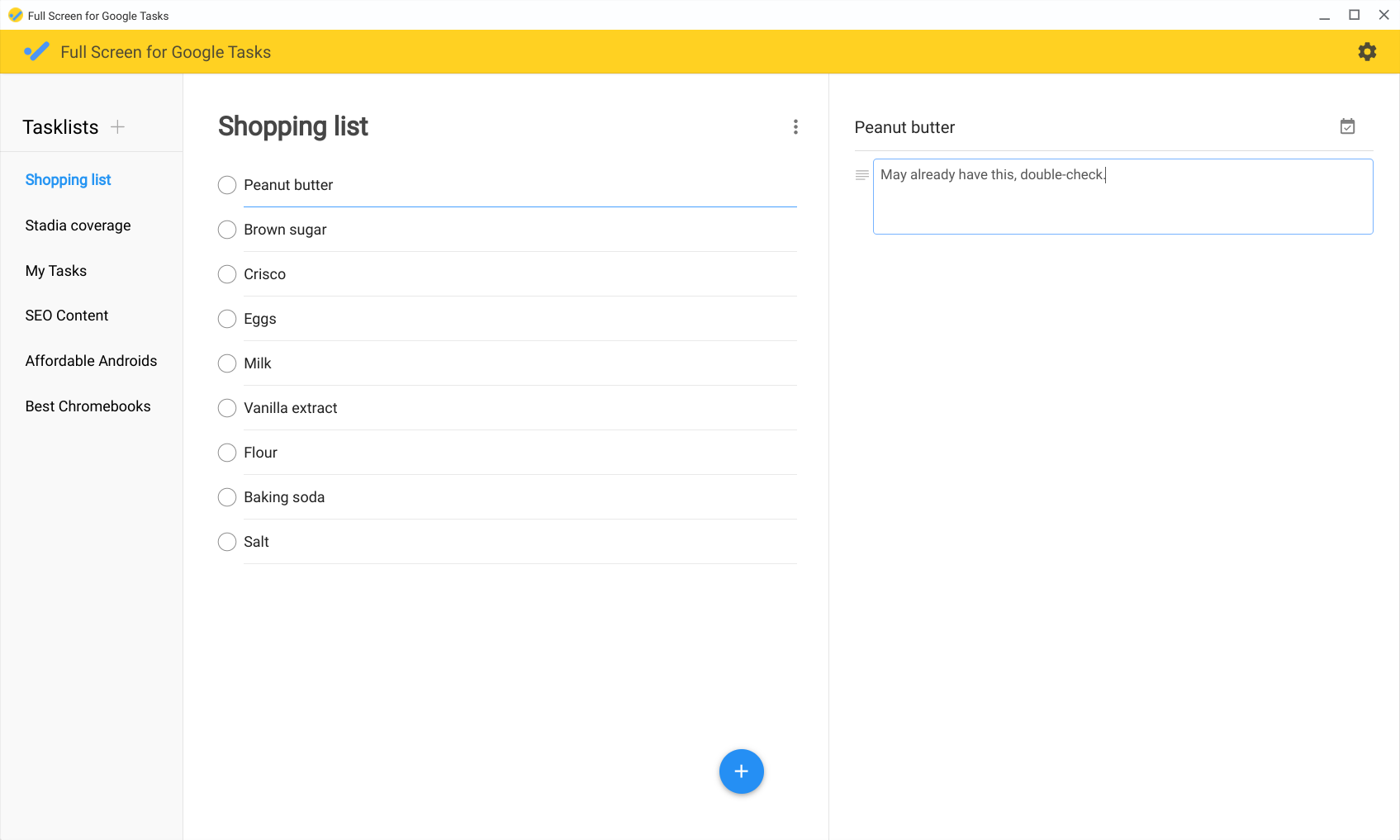 Regenerativ hold kommentator Chrome extension gives Google Tasks a full-screen UI