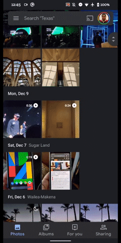 google photos video zoom feature testing