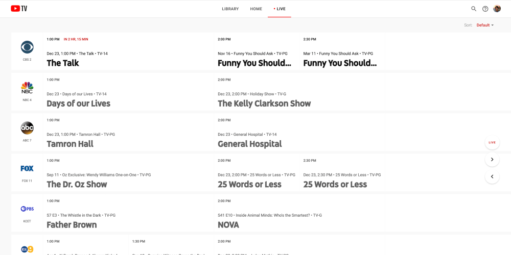 Youtube Tv Live Guide Redesign Shows One Week Schedules 9to5google