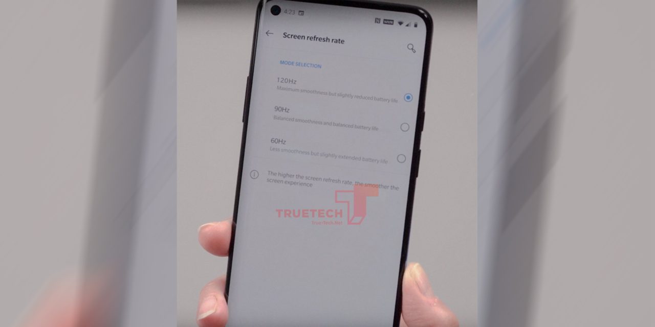 Alleged OnePlus 8 Pro display settings