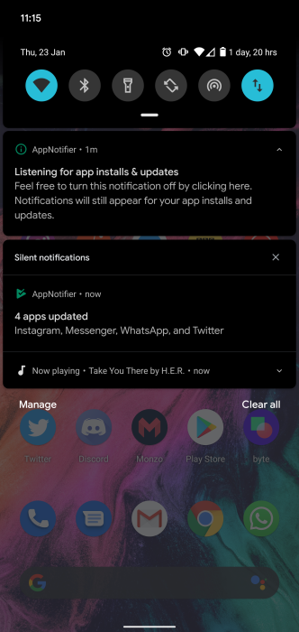 play store update notifications appnotifier