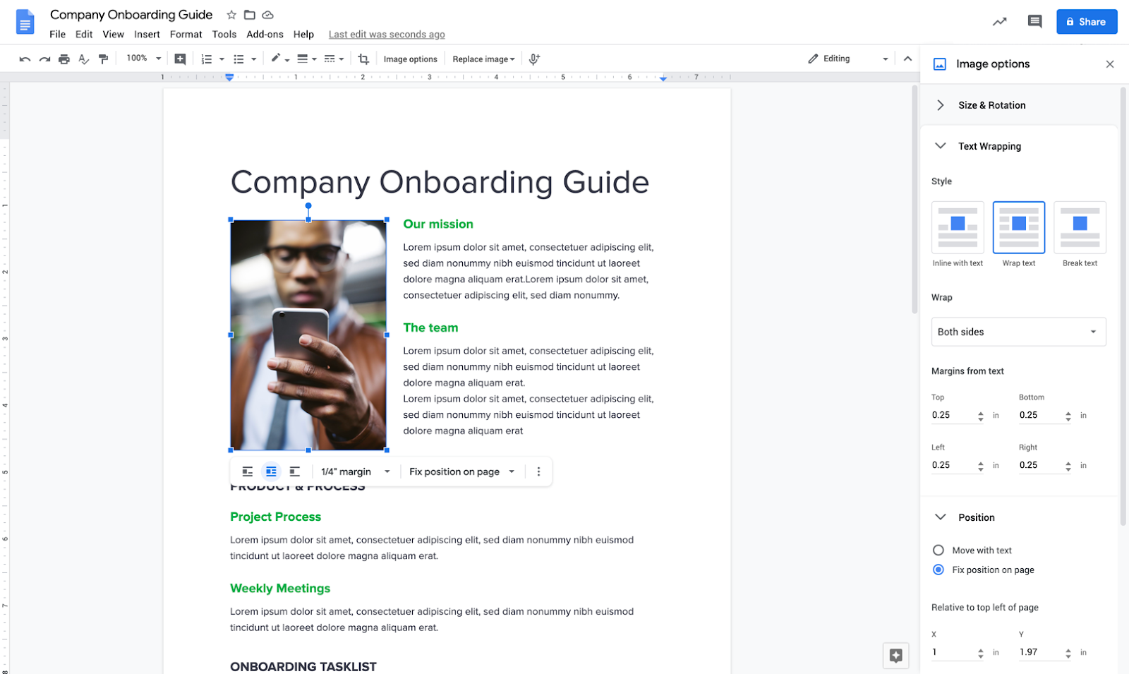 Google Docs gets fixed positioning w/ new image sidebar - 9to5Google