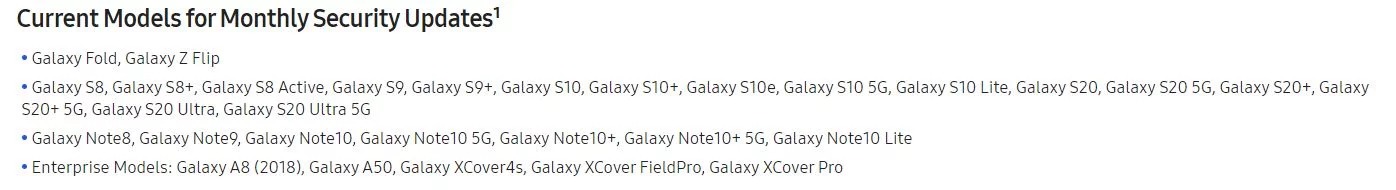 samsung galaxy s20 update schedule android