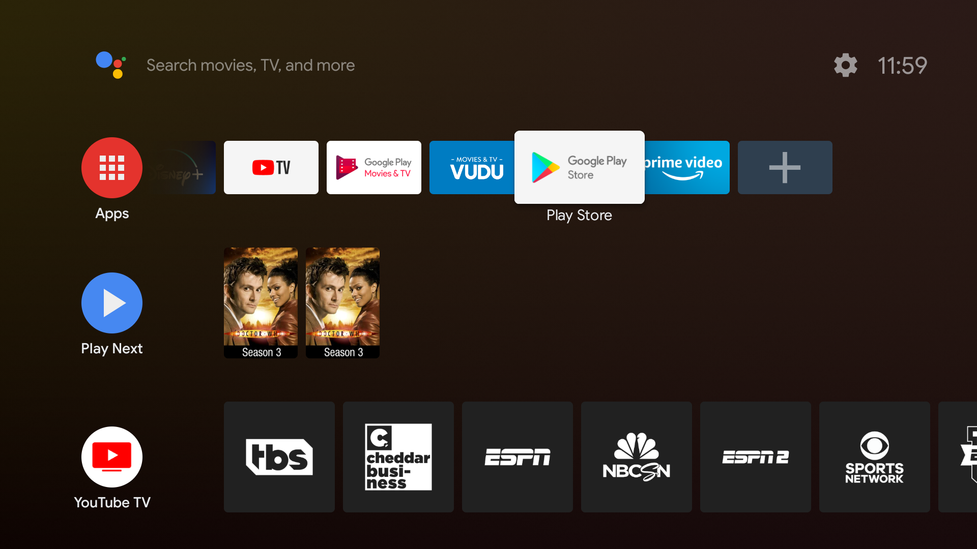 Support for Android TV's homescreen channels added by YouTube TV