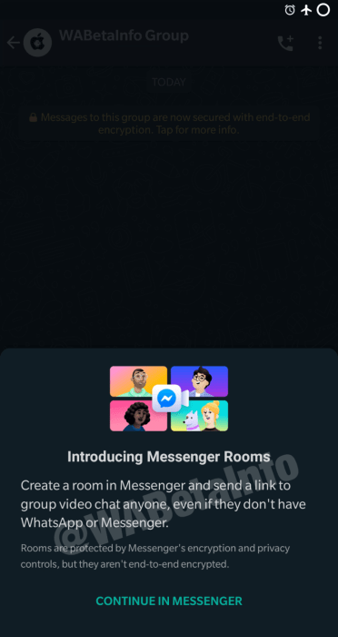whatsapp messenger rooms
