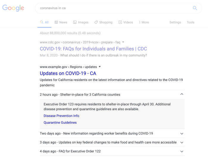 Google Search adding special announcements from gov sites 9to5Google