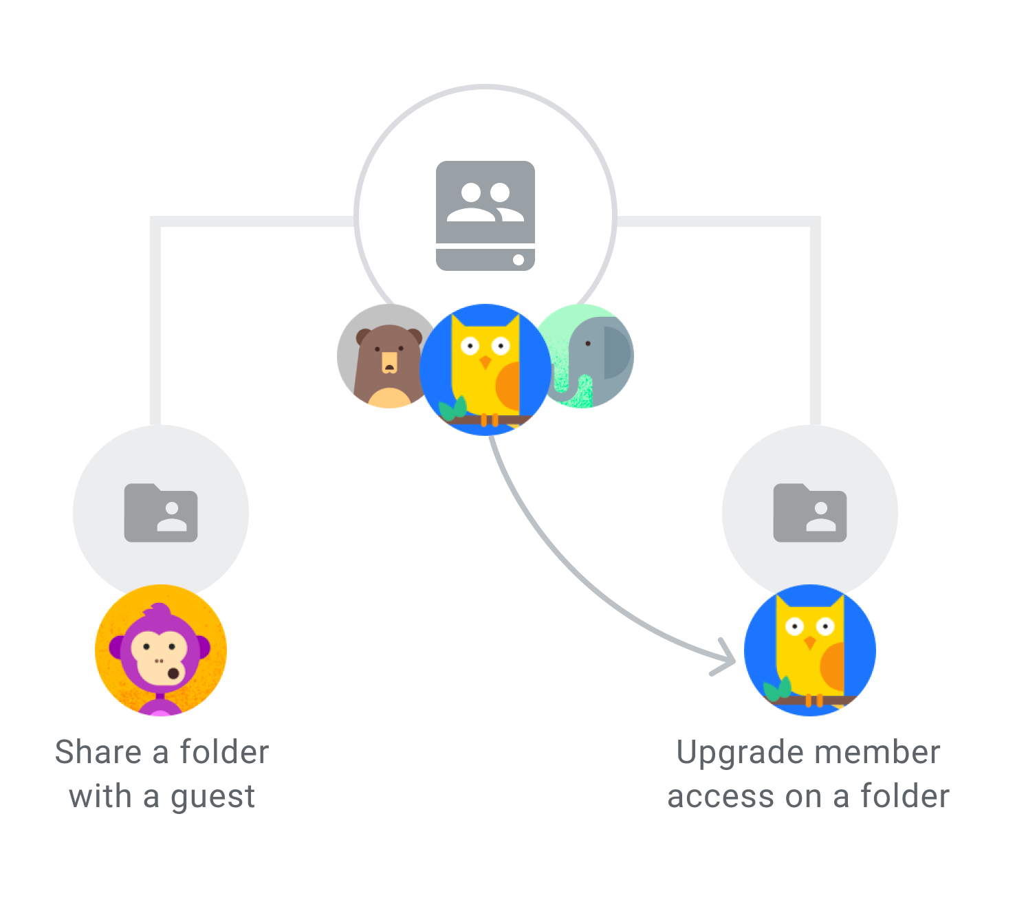 Google Drive testing sharing specific folders in 'shared drives