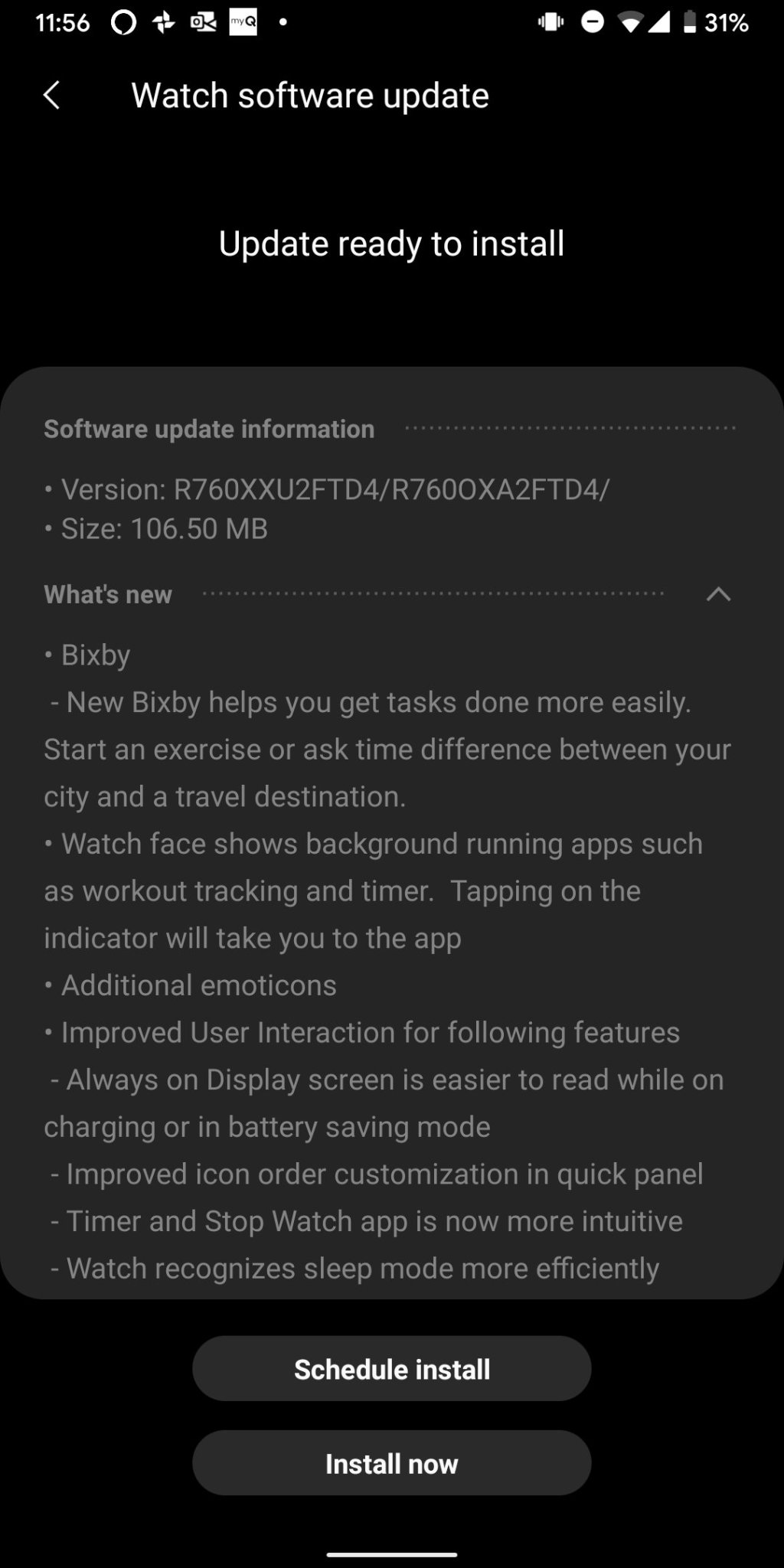 latest tizen version for gear s3