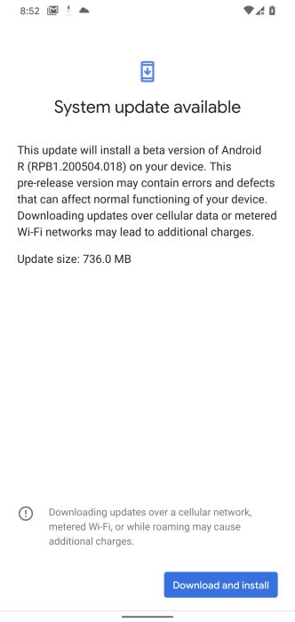 Android 11 Beta sớm