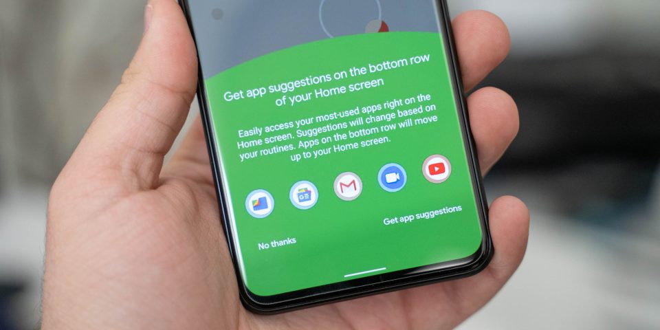 android 11 beta app suggestions pixel launcher dock