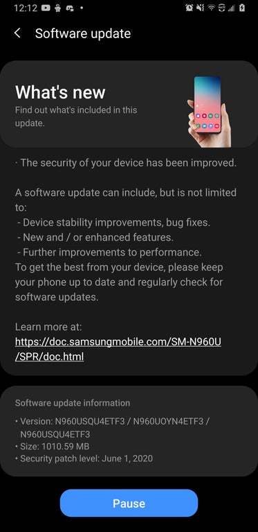 s9 one ui 2.1 update