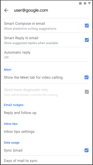 gmail meet setting