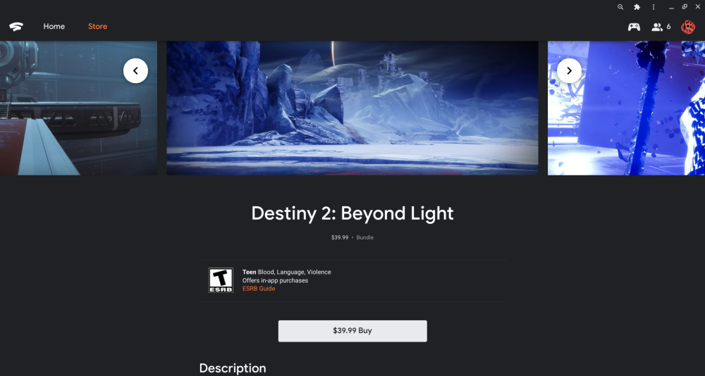 Google Stadia Destiny 2 Beyond Light pre-purchase