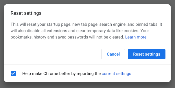 chrome cleanup tool download is empty