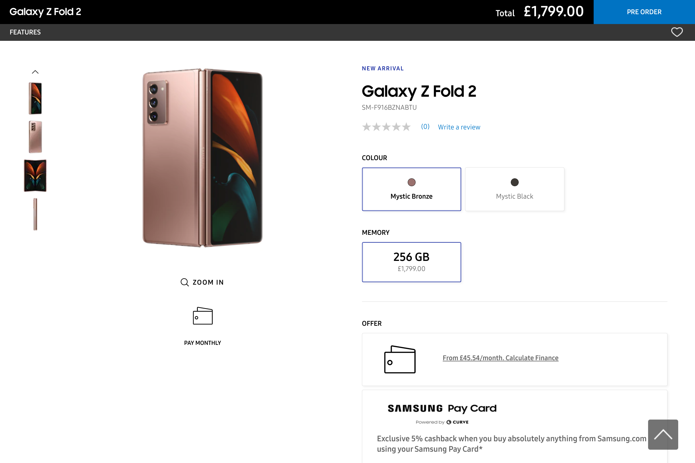 galaxy fold 2 pre order