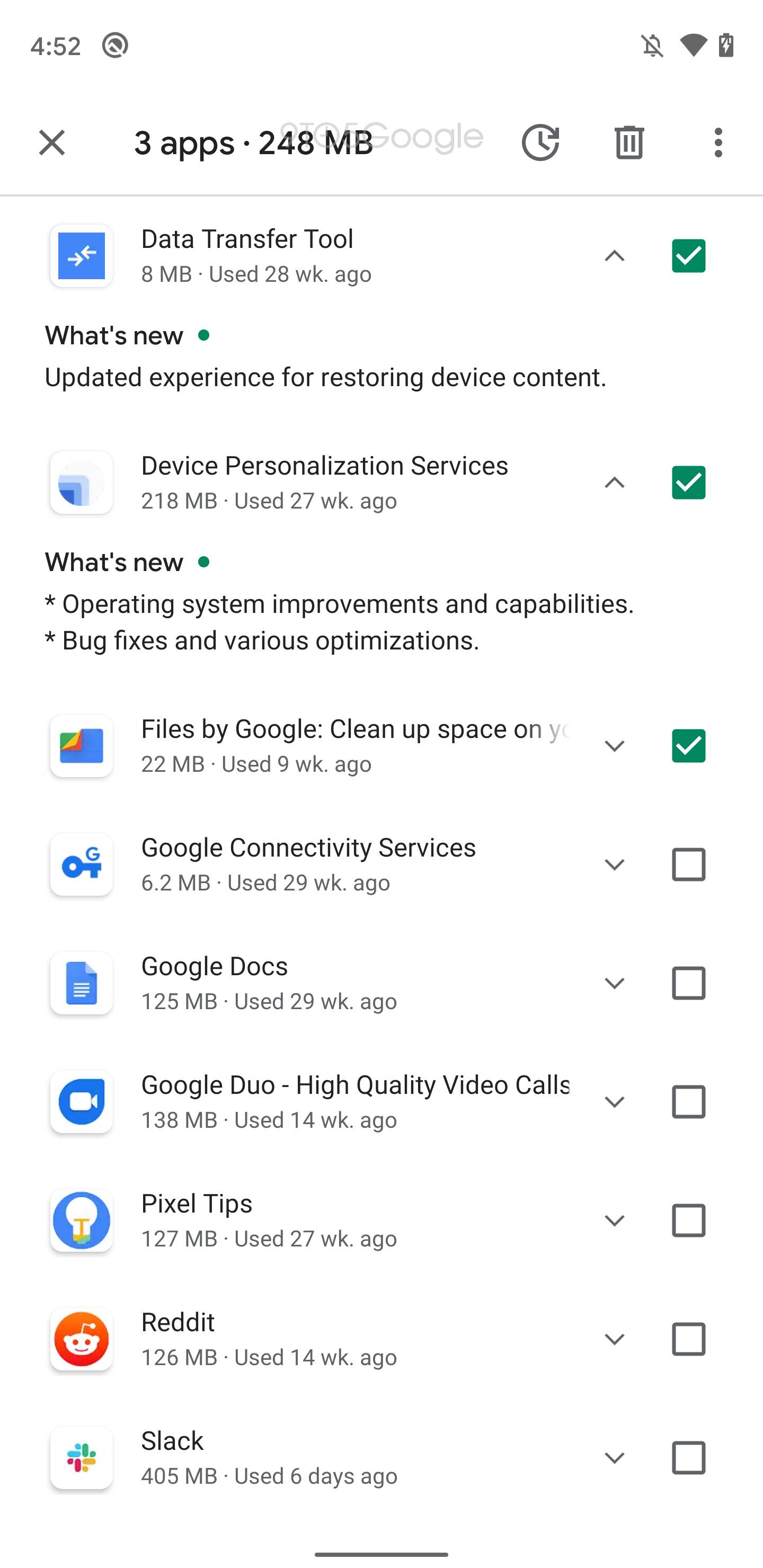 play store clear previously installed apps
