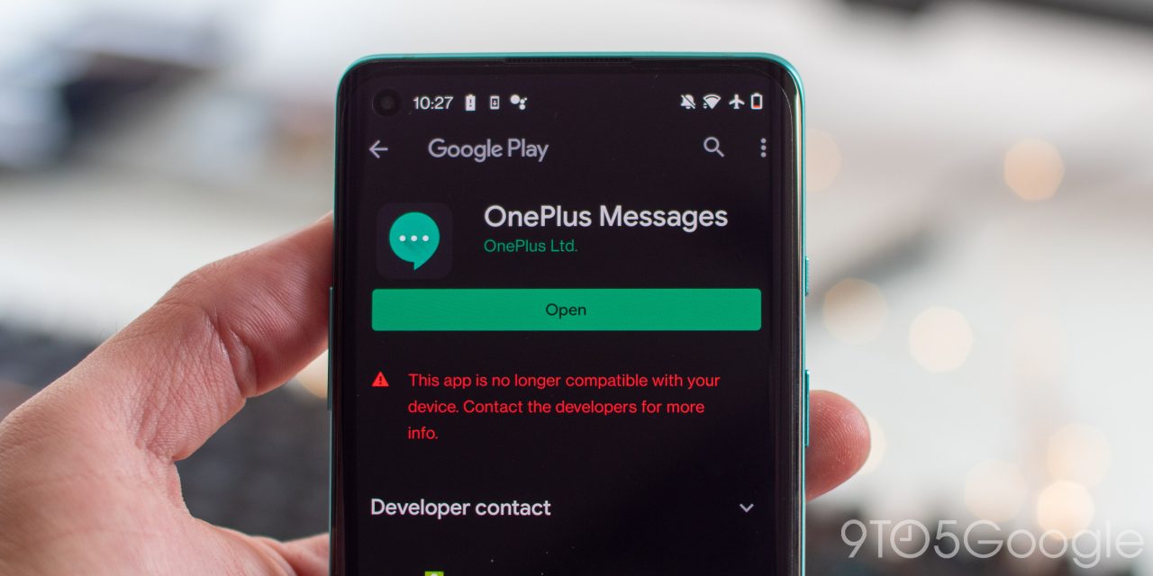 OnePlus messages Play Store listing