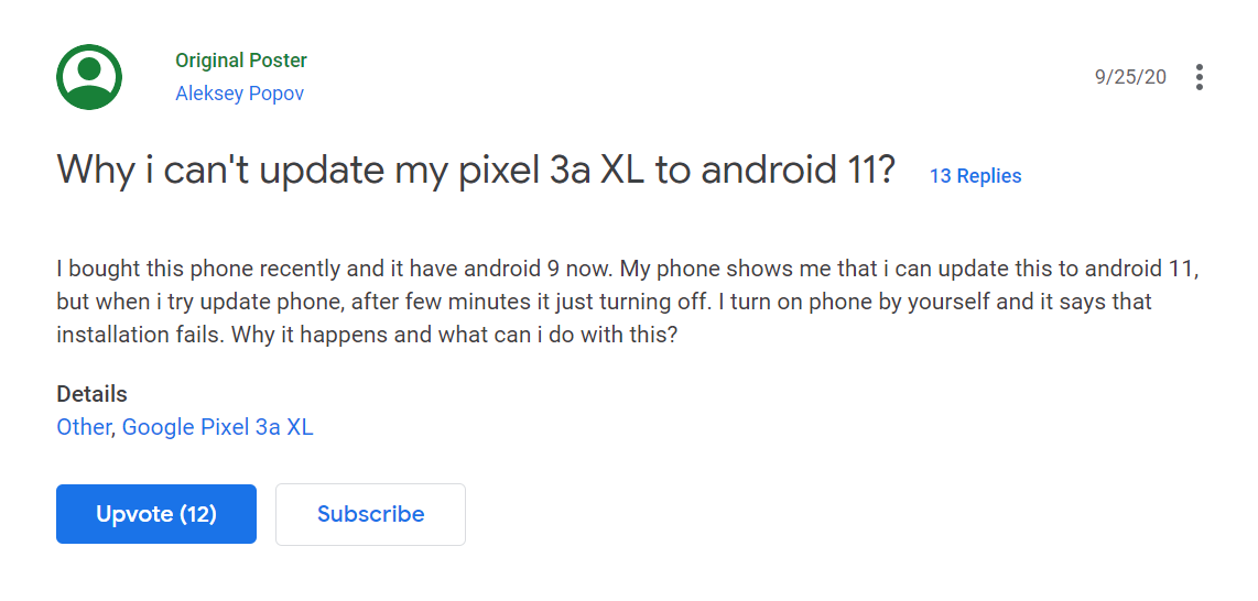 Some Pixel 3a owners can't go from Android 9 to Android 11 - 9to5Google