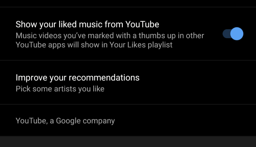 YouTube Music setting filters out liked videos from main app - 9to5Google