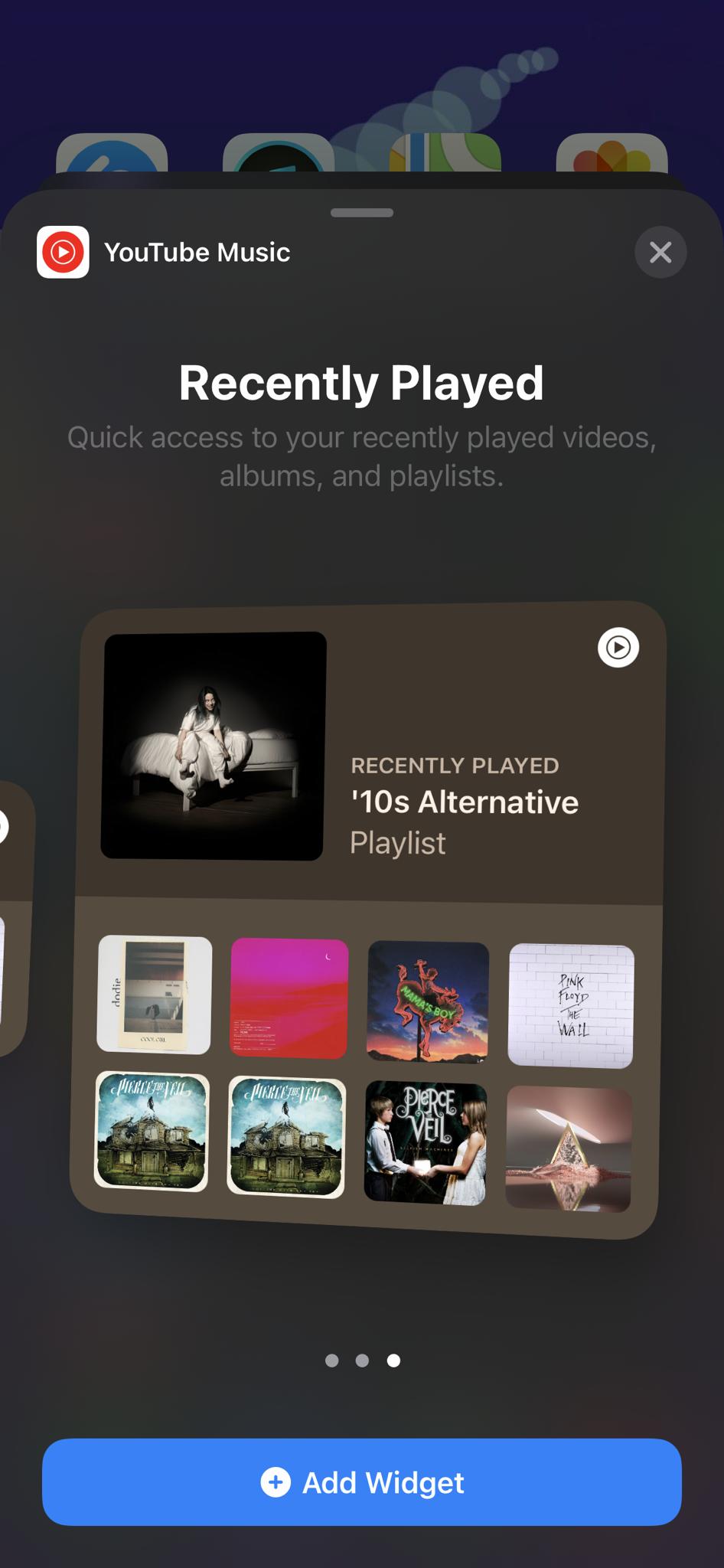 YouTube Music picks up iOS 14 home screen widgets
