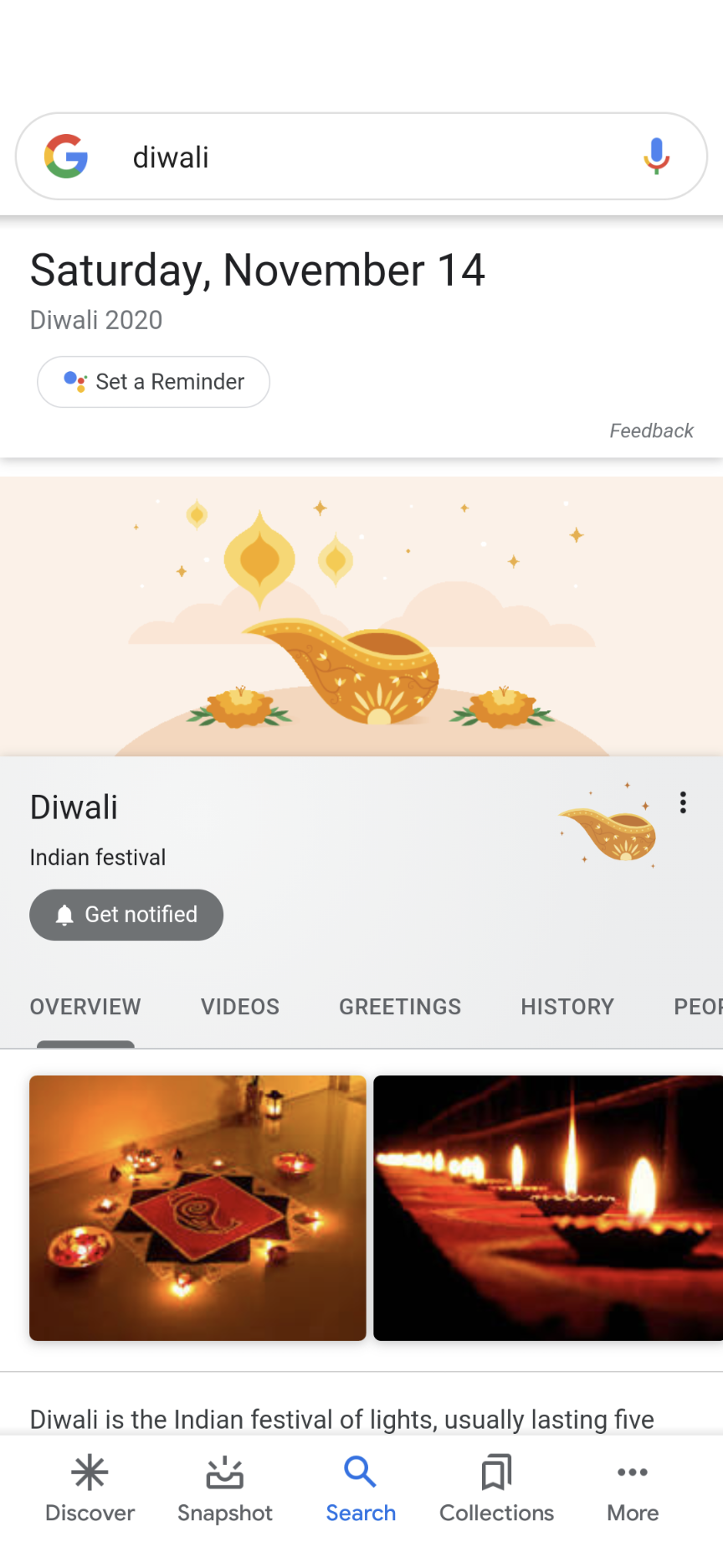 Google Search Diwali 2020 easter egg
