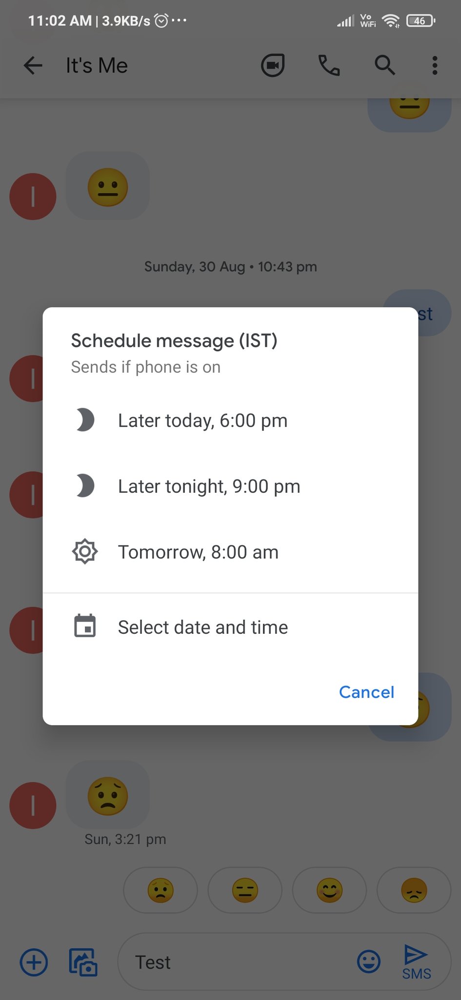 Google Messages scheduled sending