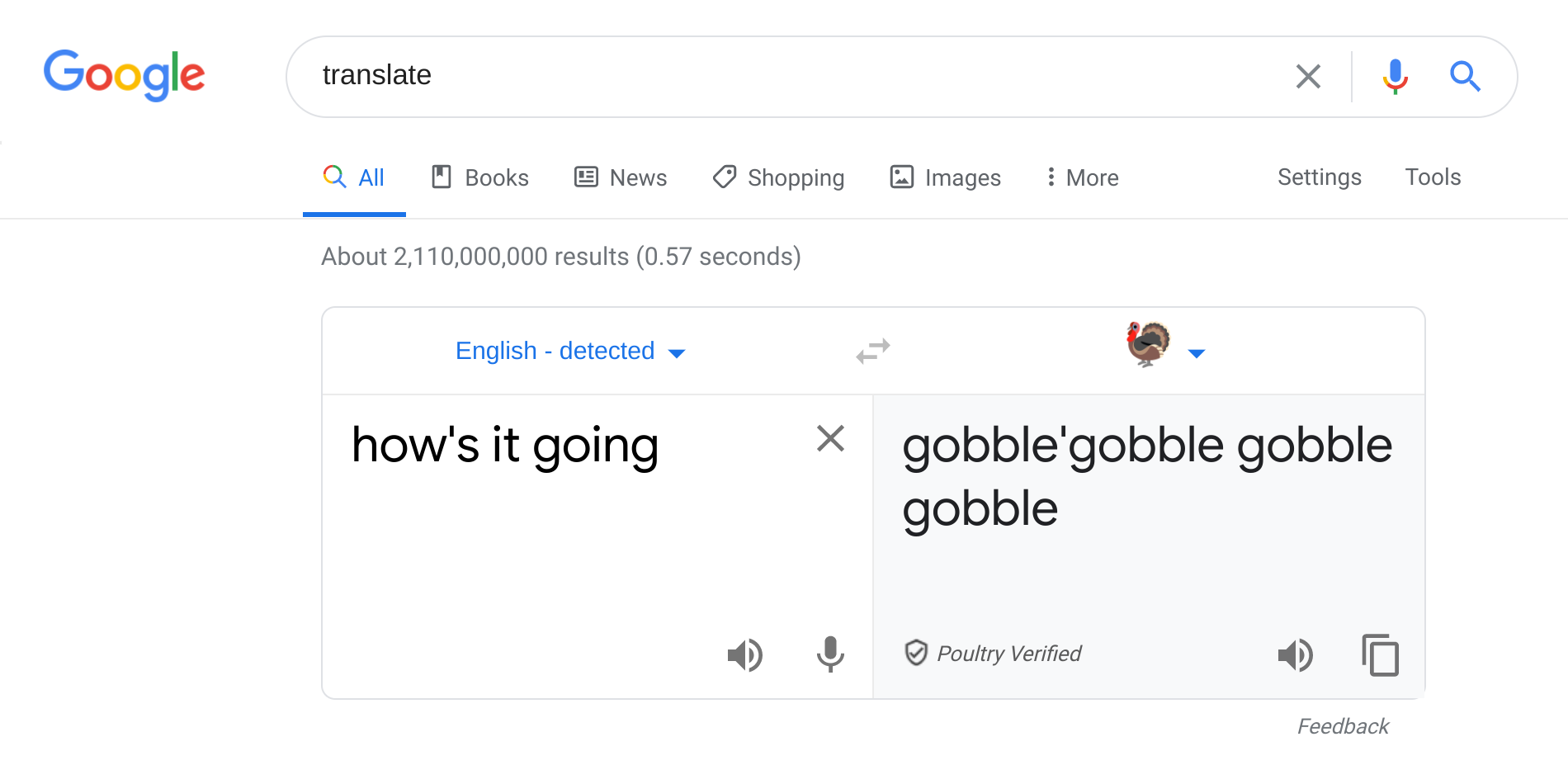 Google Translate talks turkey w/ Thanksgiving easter egg 9to5Google