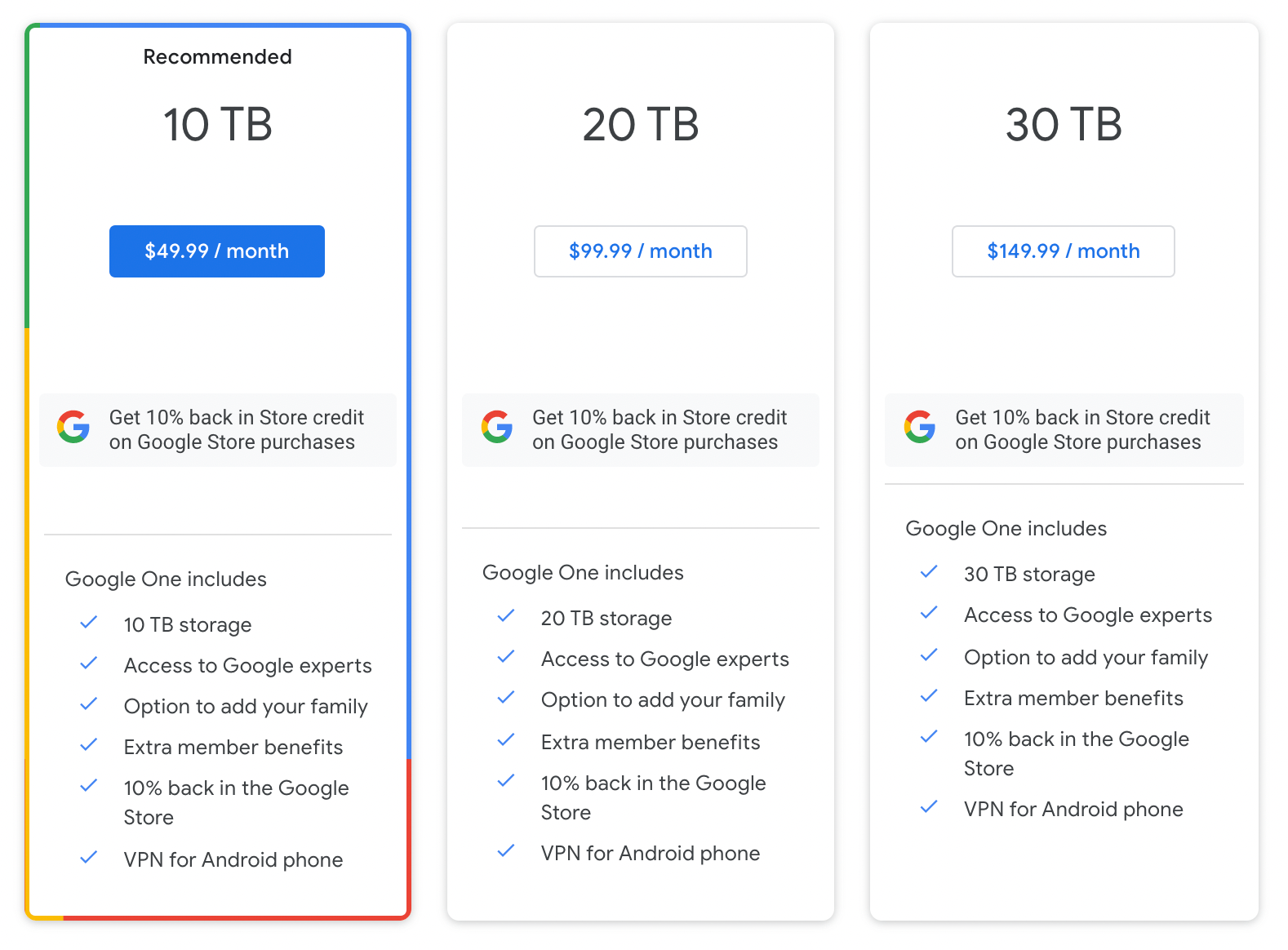 google one business plans