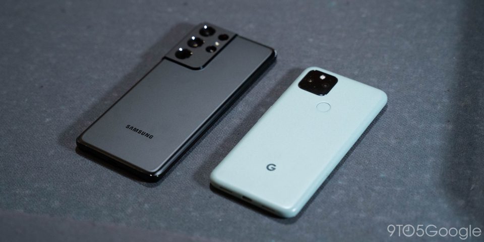 Samsung Galaxy S21 Ultra and Pixel 5 side-by-side