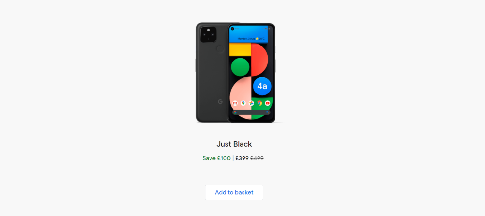 Google Store UK снизил цену на Pixel 4a 5G до £399 в рамках распродажи ко Дню святого Валентина